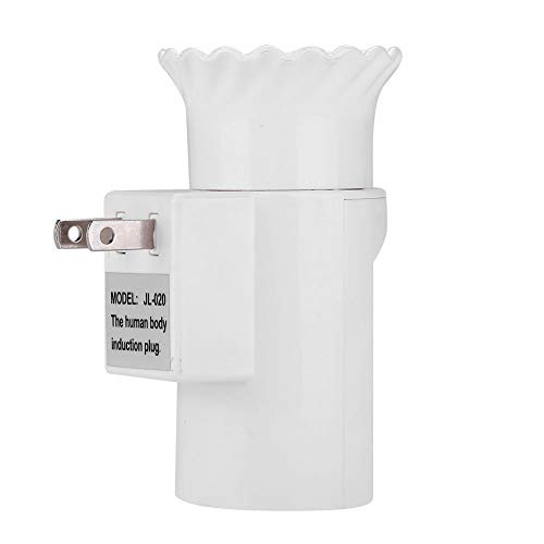 Delaman Motion Sensor Lamp Holder E27 Plug in Body Infrared PIR Motion Sensor Adjustable Lamp Bulb Holder AC 110~250V for Toilet Bathroom