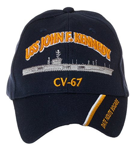 Officially Licensed USS John F_ Kennedy CV-67 Embroidered Navy Blue Baseball Cap