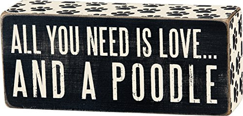 Primitives by Kathy Paw Print Trimmed Box Sign 6" x 2.50" Poodle Primitives by Kathy Paw Print Trimmed Box Sign 6" x 2.50" Poodle