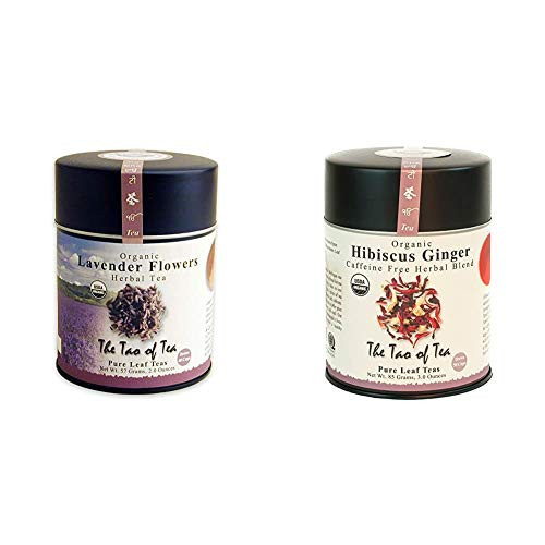 The Tao of Tea Lavender Herbal Tea Loose Leaf 2_0 Ounce Tin Packaging May Vary   Hibiscus Ginger Tea Loose Leaf 3_0 Ounce Tin to make 50 cups