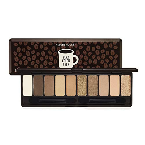 ETUDE HOUSE Play Color Eyes In the Cafe  Vivid 10 Color Eye Shadow Palette with Soft Texture and Coffee-Like Shades for Various Eye Makeup  Kbeauty
