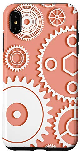 iPhone XS Max Vintage Orange Steampunk Gears Women Engineer Phone Case Case