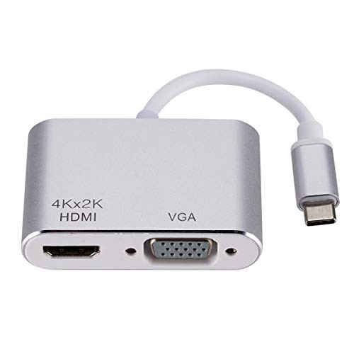 USB C to HDMI  VGA Mueffyn USB Type C Thunderbolt 3 Compatible to HDMI 4KVGA Adapter for MacBook Pro 201620172018 iMac 2017 ChromeBook Pixel Surface Book 2 and More