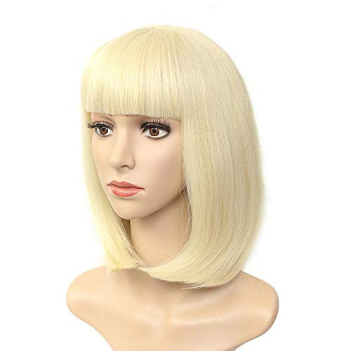 Colorful Cosplay Party Daily Synthetic Short Bob Wig With Bangs Straight Black Blonde Pink Hair Wigs Heat Resistant Hair Wigs for Black Women blonde Colorful Cosplay Party Daily Synthetic Short Bob Wig With Bangs Straight Black Blonde Pink Hair Wigs Heat Resistant Hair Wigs for Black Women blonde