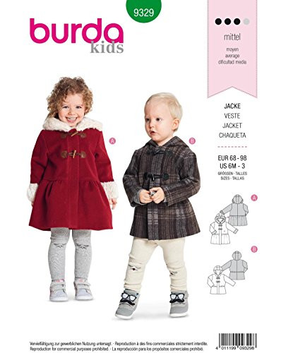 Burda Style Sewing Pattern 9329 - Toddlers Coats A6M-1-2-3