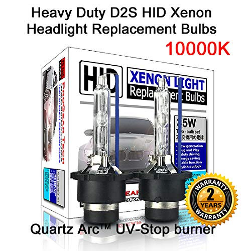 Heavy Duty D2S D2R HID Xenon Headlight Replacement Bulbs Pack of 2 10000K Brilliant