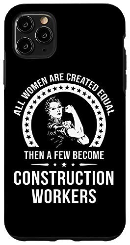 iPhone 11 Pro Max Construction Worker Womens Black Phone Case