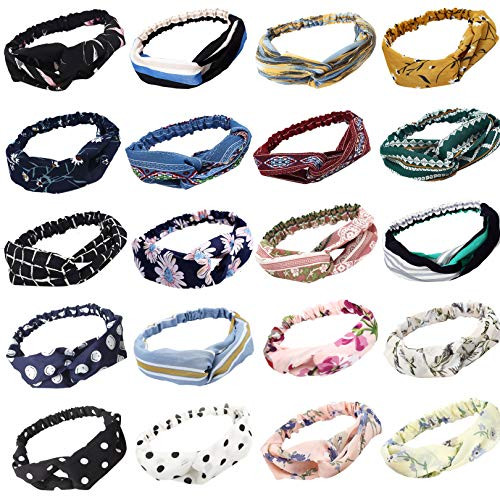 20 Pack Women Headbands with Twist Knot Boho Headband Flower Criss Cross Head Wrap Elastic Hair Band 20 Pack Women Headbands with Twist Knot Boho Headband Flower Criss Cross Head Wrap Elastic Hair Band