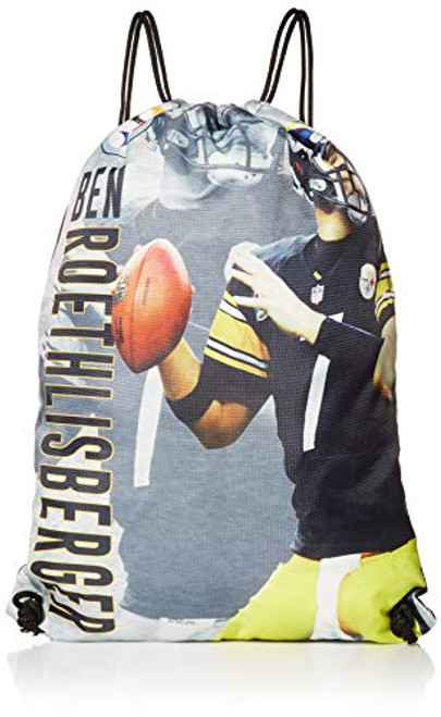 FOCO NFL Pittsburgh Steelers Roethlisberger B_ 7 Player Printed Drawstring Backpack FOCO NFL Pittsburgh Steelers Roethlisberger B_ 7 Player Printed Drawstring Backpack