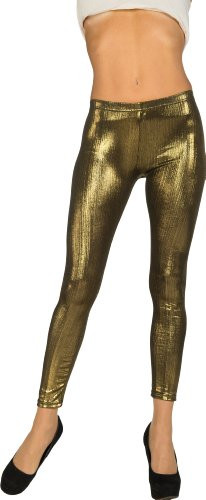 Rubies Costume Womens Liquid Adult Leggings Gold One Size