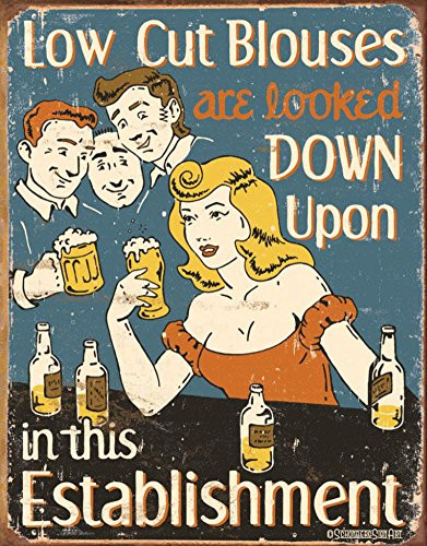 Poster Discount Schonberg - Low Cut Blouses Tin Sign, 12x16
