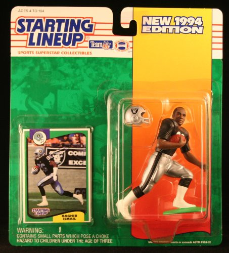 Starting Lineup RAGHIB ROCKET ISMAILLOS ANGELES RAIDERS 1994 NFL Action Figure   Exclusive NFL Collector Trading Card
