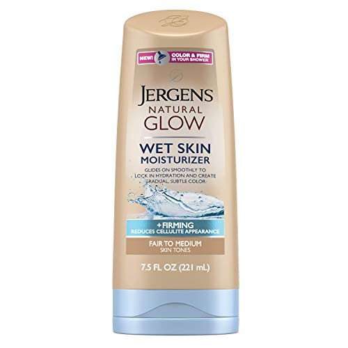 Jergens Natural Glow Wet Skin Moisturizer +firming for Body, Fair to Medium, 7.5 Ounce