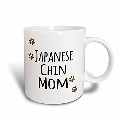 3dRose Japanese Chin Dog Mom Mug, Red, 11 oz