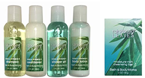 Bath   Body Works Rainkissed Leaves Travel Toiletry Collection - Shampoo Hair Conditioner Shower Gel Body Lotion   Soap