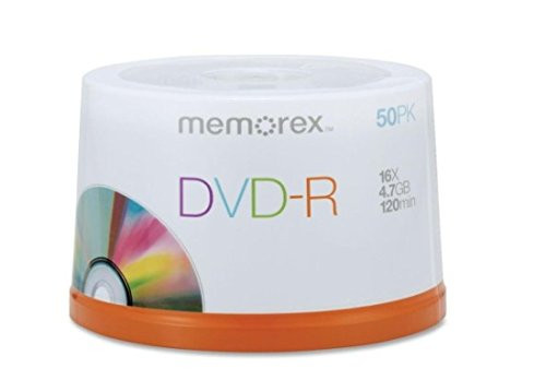 Memorex 16X  4_7GB Blank Recordable DVD-R Disc  50 SPINDLE