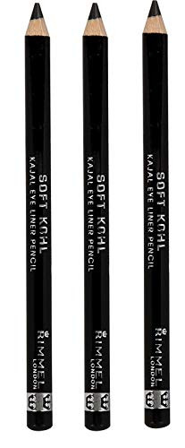 Rimmel London Soft Kohl Kajal Eye Liner Pencil Jet Black 061 0_04 oz Pack of 3