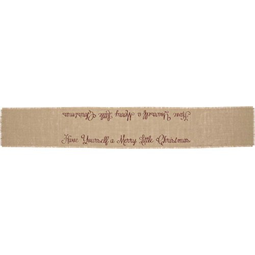 VHC Brands Holiday Tabletop Kitchen-Merry Little Christmas Jute Tan Runner 13 x 90 Black VHC Brands Holiday Tabletop Kitchen-Merry Little Christmas Jute Tan Runner 13 x 90 Black