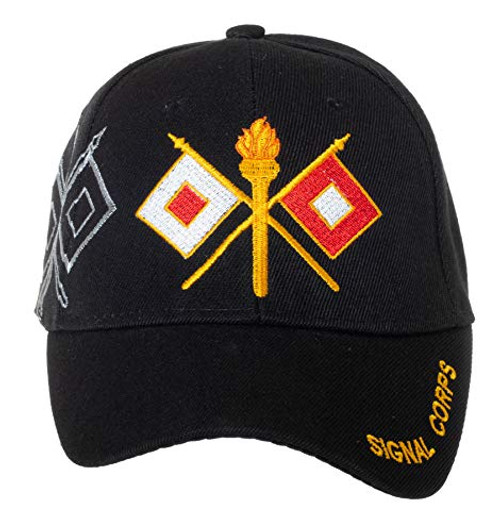 Officially Licensed US Army Signal Corps Embroidered Black Adjustable Baseball Cap Officially Licensed US Army Signal Corps Embroidered Black Adjustable Baseball Cap