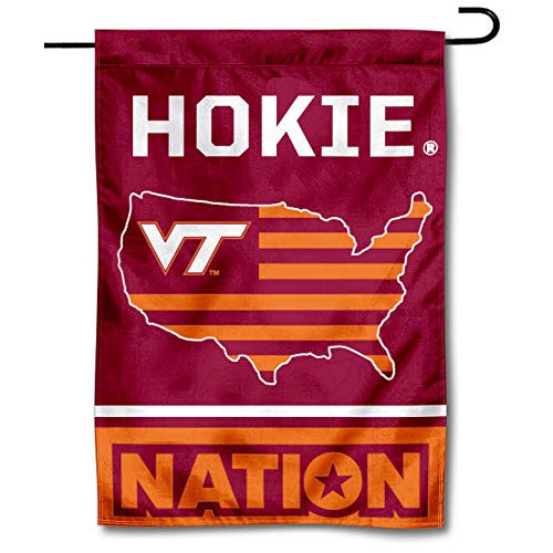 College Flags Banners Co_ Virginia Tech Hokies Garden Flag with USA Stars and Stripes College Flags Banners Co_ Virginia Tech Hokies Garden Flag with USA Stars and Stripes