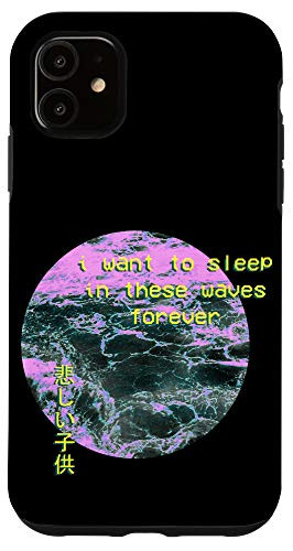 iPhone 11 Aesthetic Vaporwave Waves Emotional Vaporwave meme Design Case