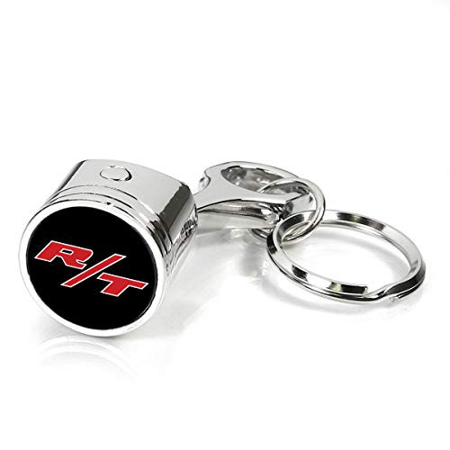 iPick Image for - Dodge RT Logo in Red Piston Style Chrome Metal Key Chain Keychain