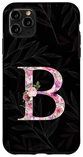 iPhone 11 Pro Max Cute Flower Letter B Initial Monogram Floral Case