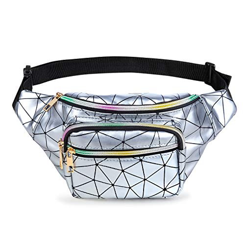 Fanny Packs for Women Men Waist Bag Fashion Fanny pack for Girls Teen Boys With 5 Pouches Black Belt Bags Waist Pack Casual Cute Hip Bum Bag for Travel SILVER WHITE FANNY PACKS FOR WOMEN Fanny Packs for Women Men Waist Bag Fashion Fanny pack for Girls Teen Boys With 5 Pouches Black Belt Bags Waist Pack Casual Cute Hip Bum Bag for Travel SILVER WHITE FANNY PACKS FOR WOMEN