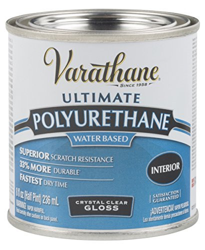 Rust-Oleum Varathane 200061H 1/2-Pint Interior Crystal Clear Water-Based Polyurethane, Gloss Finish