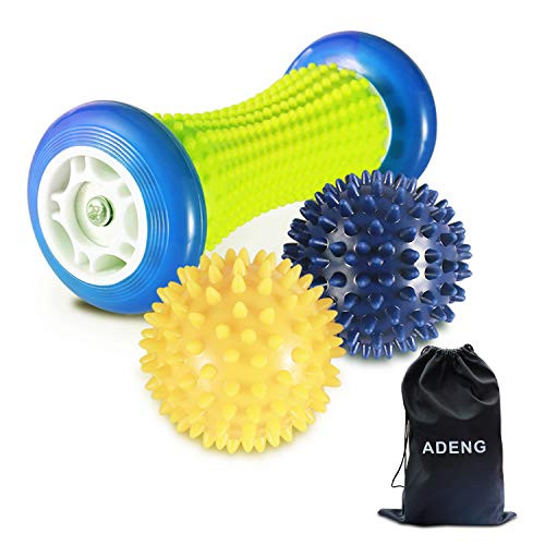 Foot Massage Roller Ball for Plantar Fasciitis - 1 Foot Roller and 2 Spiky Massage Balls Set Foot Arch Pain Relief Deep Trigger Point Therapy Muscle Recovery Stress Relief Foot Massage Roller Ball for Plantar Fasciitis - 1 Foot Roller and 2 Spiky Massage Balls Set Foot Arch Pain Relief Deep Trigger Point Therapy Muscle Recovery Stress Relief