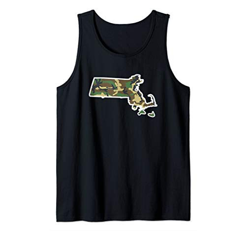 Massachusetts Camo Map Shirt Hunting Gear Home Apparel Tank Top