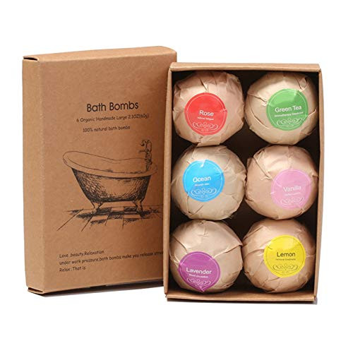 Shulemin 6 Natural Bath Bomb Gift Set Handmade Bubble Bath bombs for Bubble and Spa Bath to Moisturize Dry Skin Women Kid Gifts for Birthday Mothers Day Valentines Christmas Shulemin 6 Natural Bath Bomb Gift Set Handmade Bubble Bath bombs for Bubble and Spa Bath to Moisturize Dry Skin Women Kid Gifts for Birthday Mothers Day Valentines Christmas