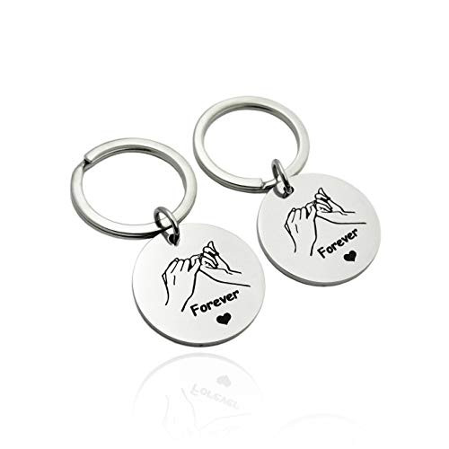 ZUOPIPI Pinky Promise Keychain 2pcs Double Pinky Swear Key Rings Two Secret Friends BFF Forever Keychains Lock ZUOPIPI Pinky Promise Keychain 2pcs Double Pinky Swear Key Rings Two Secret Friends BFF Forever Keychains Lock