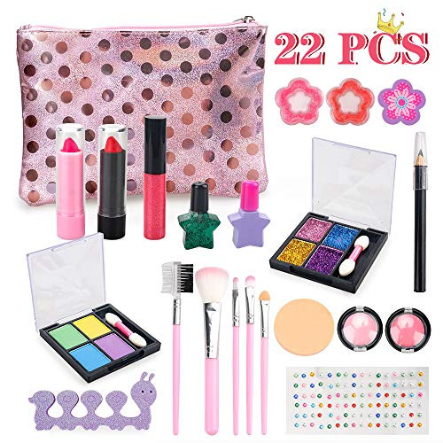 Kids Makeup Kit for Girl Age 3 5 6 7 Year OldPretend Makeup for 3-8 Year Old Girls Kids Makeup Gift Cosmetic Toy Birthday Gift Age 5 6 7 8 Girls Toy Play Makeup for Little Girls for Toddler Child