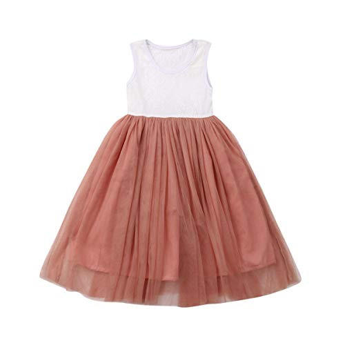 Baby Toddle Girls Tutu Dress Short Sleeves Sleeveless Stripe Tulle Skirts A-line Dress Pink-Sleeveless 5T Baby Toddle Girls Tutu Dress Short Sleeves Sleeveless Stripe Tulle Skirts A-line Dress Pink-Sleeveless 5T