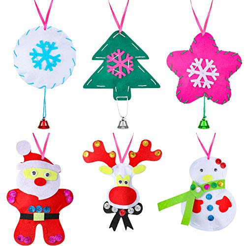Skylety 6 Pieces Christmas Ornament DIY Kit Sewing Kit DIY Felt Craft Kit Educational Sewing Crafts for Fun Home Activities Skylety 6 Pieces Christmas Ornament DIY Kit Sewing Kit DIY Felt Craft Kit Educational Sewing Crafts for Fun Home Activities