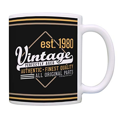 40th Birthday Mug Vintage 1980 All Original Parts Birthday Coffee Cup Bday Coffee Mug Tea Cup Multi 40th Birthday Mug Vintage 1980 All Original Parts Birthday Coffee Cup Bday Coffee Mug Tea Cup Multi