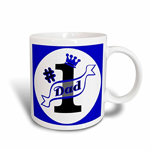 3dRose Number One Dad Blue Mug 15-Ounce