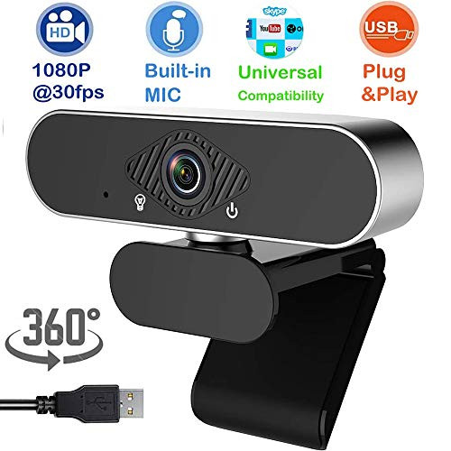 1080P Webcam with Microphone HD PC Webcam Laptop Plug and Play USB Webcam Streaming Computer Web Camera with 120-Degree View Angle Desktop Webcam for Video Calling Recording Conferencing 1080P Webcam with Microphone HD PC Webcam Laptop Plug and Play USB Webcam Streaming Computer Web Camera with 120-Degree View Angle Desktop Webcam for Video Calling Recording Conferencing