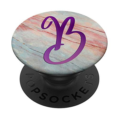 Purple Letter B Monogram On Pink Blue Green Marbled Look PopSockets PopGrip Swappable Grip for Phones Tablets Purple Letter B Monogram On Pink Blue Green Marbled Look PopSockets PopGrip Swappable Grip for Phones Tablets