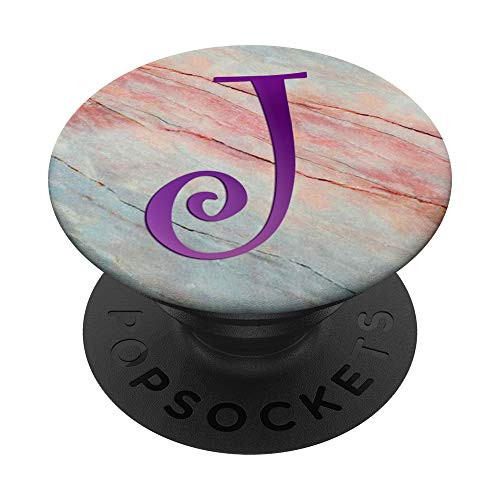 Purple Letter J Monogram On Pink Blue Green Marbled Look PopSockets PopGrip Swappable Grip for Phones Tablets Purple Letter J Monogram On Pink Blue Green Marbled Look PopSockets PopGrip Swappable Grip for Phones Tablets