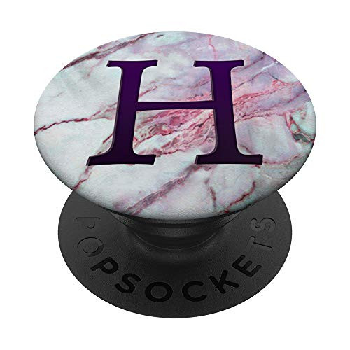 Purple Letter H Monogram On Pink Blue Gray Marbled Look PopSockets PopGrip Swappable Grip for Phones Tablets Purple Letter H Monogram On Pink Blue Gray Marbled Look PopSockets PopGrip Swappable Grip for Phones Tablets