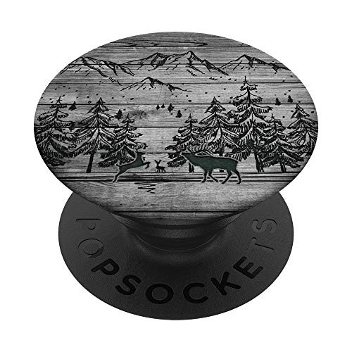 Tree and mountain Nature - Elk Buck Moose Deer Vintage Look PopSockets PopGrip Swappable Grip for Phones   Tablets