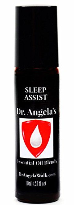 Dr_ Angelas Sleep Assist Essential Oil Blend  100 Pure Therapeutic Grade Roll-On Bottle  Natural Sleep Aid  Calms Anxiety   Stress  Lavender Sandalwood Vetiver Marjoram 10 ml