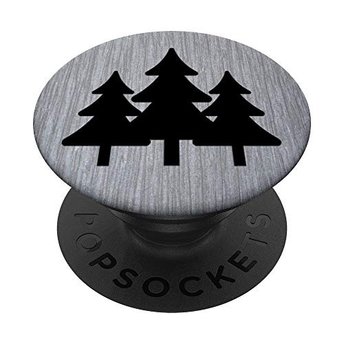 Grey Black Pine Trees Nature Hiker Camper Gift PopSockets PopGrip Swappable Grip for Phones   Tablets