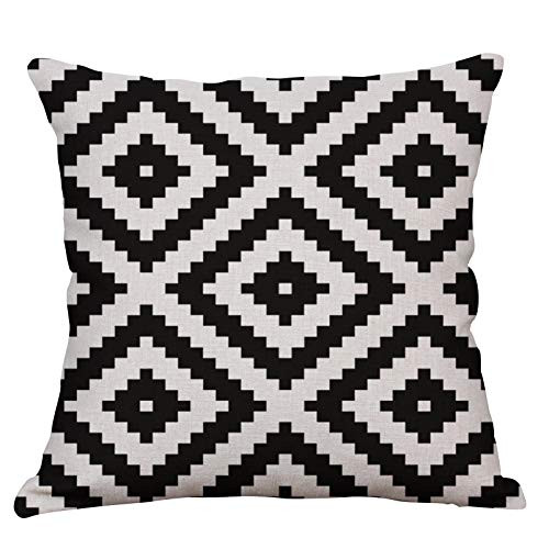 YeeJu Geometric Decorative Throw Pillow Covers Square Cotton Linen Cushion Covers Outdoor Sofa Home Pillow Covers 26x26 Inch