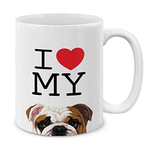 MUGBREW I Love My English Bulldog Ceramic Coffee Mug Tea Cup 11 OZ