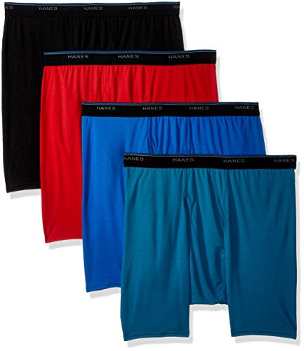 Hanes Mens 4-Pack ComfortBlend Boxer Brief with FreshIQ Assorted X-Large