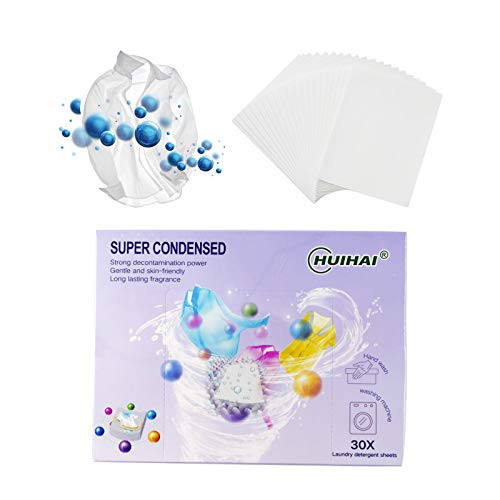 Laundry Detergent Sheet Eco-friendly Ultra Concentrated Compostable   Biodegradable Plastic-Free Laundry Detergent Liquidless Detergent Squares for Standard Washing Machines and Handwash 30 Sheets