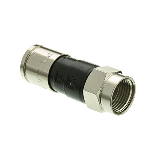 ACL RG6 F-pin Compression Connector Quad and Dual Shield Compatible F-pin Male 10 Pack